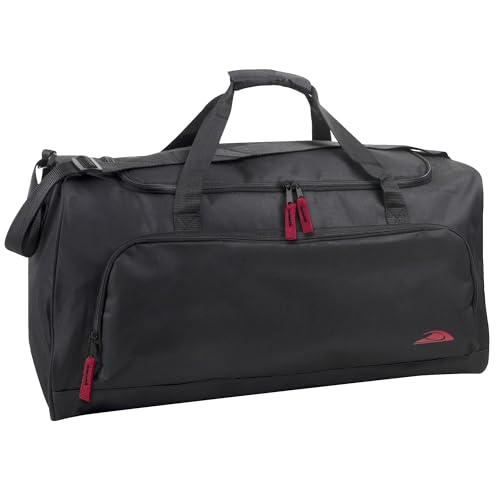 55 Liter, 24 Inch Lightweight Canvas Duffle Bags for Men & Women For Traveling, the Gym, and as Sports Equipment Bag/Organizer (Black 2) ProductsLogo