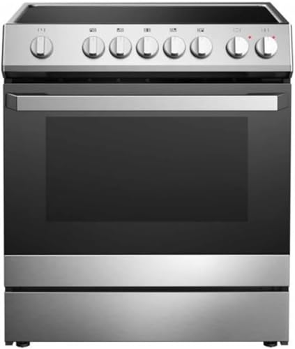 30" Electric Range with 4 Heating Elements Convection Oven 5 Cu. Ft. Capacity, 7 Functions Professional Electric Range Oven with Smooth Glass Top, Stainless Steel, Perfect for Family Kitchen Cooking ProductsLogo