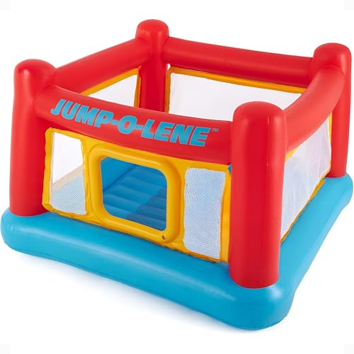 Intex Inflatable Jump-O-Lene Trampoline Bounce House with Crawl-Thru Door & Net - Indoor & Outdoor Backyard Blow-Up Bouncy Playhouse for Kids Ages 3-6 ProductsLogo