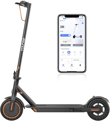 Electric Scooter for Adults, Max Speed 19 MPH, Up to 12 Miles Range, 350W Motor Adult E-Scooter, 8.5" Solid Tire, Foldable Scooter with Dual Braking, Smart APP, Light Control for Campus, Commuter ProductsLogo