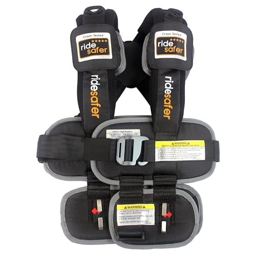 RideSafer - Small Black, Lightweight, Compact, Portable Car Seat - Perfect for Travel and Everyday Child Safety ProductsLogo