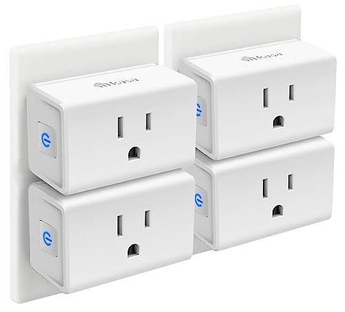 Kasa Smart Plug Mini 15A, Smart Home Wi-Fi Outlet Works with Alexa, Google Home & IFTTT, No Hub Required, UL Certified, 2.4G WiFi Only, 4-Pack(EP10P4) , White ProductsLogo