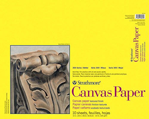 Strathmore 300 Series Canvas Paper Pad, Glue Bound, 16x20 inches, 10 Sheets (115lb/187g) - Artist Paper for Adults and Students - Acrylic and Oil Paints ProductsLogo