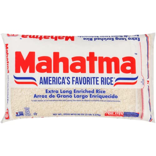 Mahatma Extra-Long-Grain Rice 5-Pound Rice Bag, Gluten-Free and Non-GMO White Bulk bag, 1 Bag of ProductsLogo