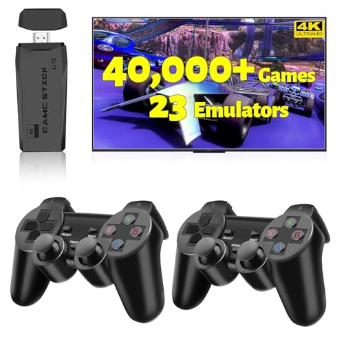 HRYYDS 2025 Retro Gaming Console Pro 4K HDMI with 40,000+ Built-in Classic Video Games - Plug & Play Game Stick for TV with 2 Wireless Controllers | 23 Emulator Support 64GB ProductsLogo