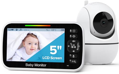 GoodBaby Baby Monitor with Camera and Audio - No WiFi, Remote Pan-Tilt-Zoom, Night Vision, Temperature Sensor, 2-Way Talk, 8 Lullabies, 30-Hour Battery Life，960ft Long Range ProductsLogo