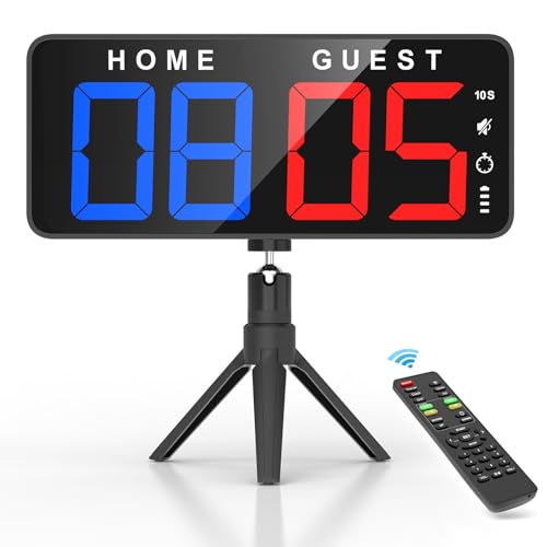 ANJANK 11’’ Large Digital LED Scoreboard Electronic Score Keeper Clock, Countdown/up, with Powerful Battery, 4 Mounting Options, for Corn Hole/Ping Pong/Table Tennis Sports, Indoor & Outdoor Games ProductsLogo