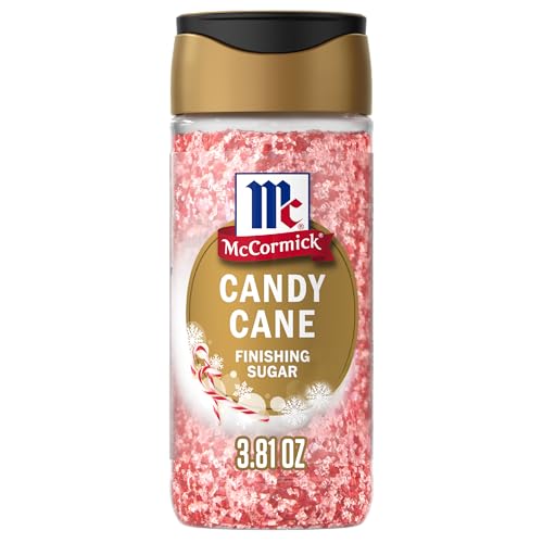McCormick Finishing Sugar, Candy Cane, Limited Edition, Sweet Peppermint, Iconic Holiday Flavor, For Hot Chocolate, Chocolate Fudge, Bark, Cocktails, and More, 3.81 oz ProductsLogo