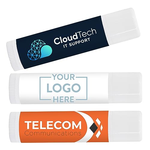 Custom Lip Balm, Personalized Lip Balm - 24 Quantity - $1.23 Each - Custom Lip Balm Labels Promotional Product/Bulk with Your Logo/Customized (Set of 24) ProductsLogo