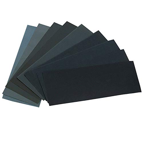 HSYMQ 24PCS Sand Paper Variety Pack Sandpaper 12 Grits Assorted for Wood Metal Sanding, Wet Dry Sandpaper 120/150/180/240/320/400/600/800/1000/1500/2500/3000 Grit ProductsLogo