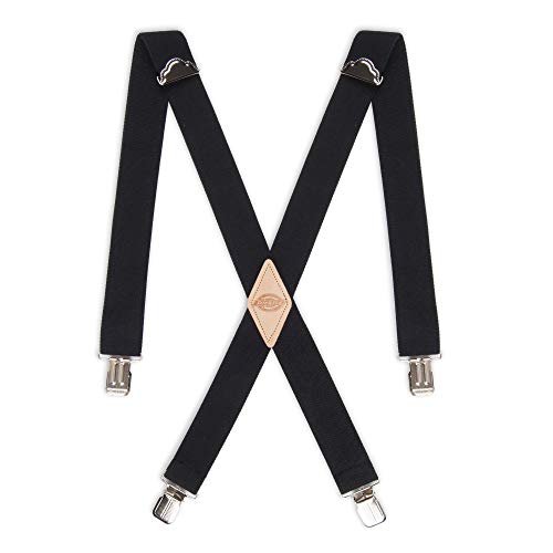 Dickies mens 1-1/4 Solid Straight Clip apparel suspenders, Black, One Size US ProductsLogo