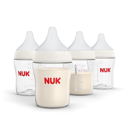 NUK Perfect Match Slow Flow 2-in-1 Natural and Anti-Colic Bottle, 5oz., 4 Pack, BPA Free ProductsLogo