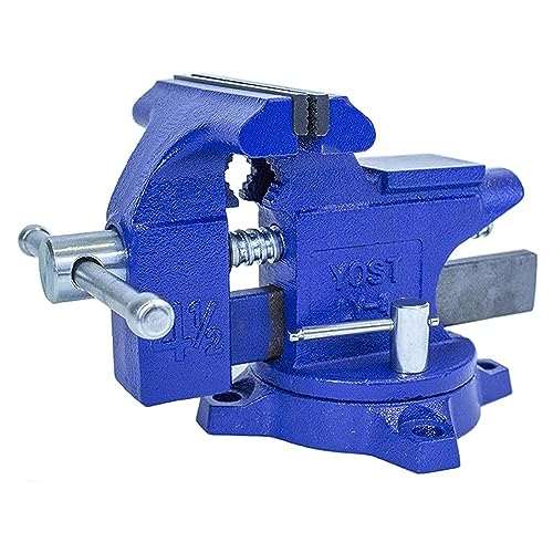 Yost Vises LV-4 Homeowner's Vise | 4.5 Inch Jaw Width with a 3 Inch Jaw Opening Home Vise | Secure Grip with Swivel Base | Blue ProductsLogo