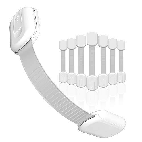 SKYLA HOMES Baby Locks (8-Pack) Child Safety Cabinet Proofing - Safe Quick and Easy 3M Adhesive Cabinet Drawer Door Latches No Screws & Magnets Multi-Purpose for Furniture Kitchen Ovens Toilet Seats ProductsLogo