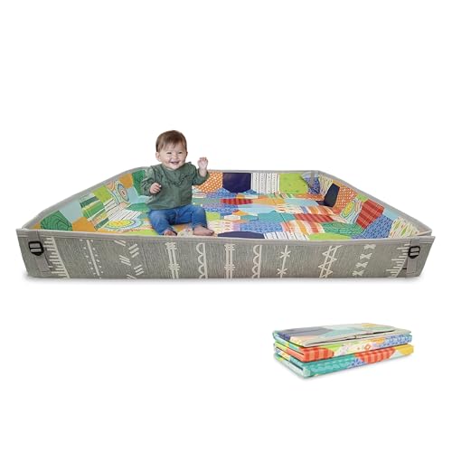 Infantino Foldable Soft Foam Play Mat, Baby Play Mat for Tummy Time & Floor Play, Lightweight, Easy to Store, Wipeable, Multicolor ProductsLogo