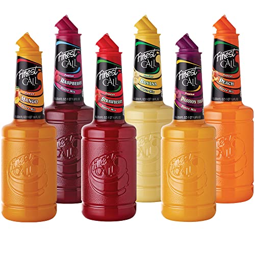 Finest Call Premium Fruit Puree Drink Mix, 1 Liter Bottles (33.8 Fl Oz), Variety Pack of 6 ProductsLogo