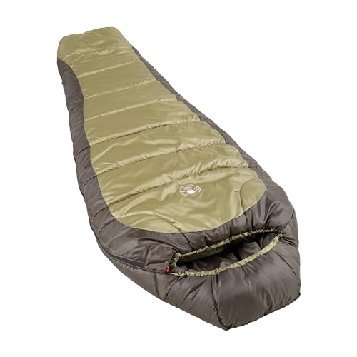 Coleman North Rim 0°F Big & Tall Sleeping Bag, Cold-Weather Mummy Sleep Sack with No-Snag Zipper & Adjustable Hood for Warmth & Ventilation, Large Camping Sleeping Bag ProductsLogo