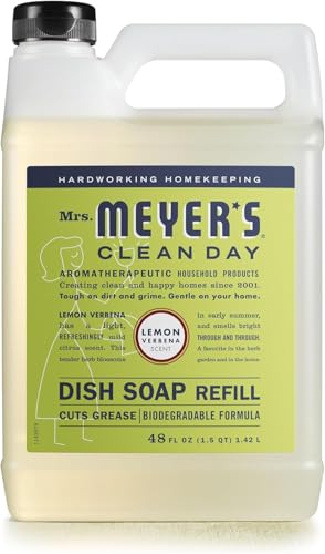 MRS. MEYER'S CLEAN DAY Liquid Dish Soap Refill, Biodegradable Formula, Lemon Verbena (48 Fl Oz (Pack of 1)) ProductsLogo