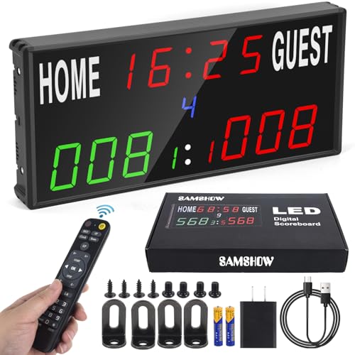 2025 LED Electronic Scoreboard Digital Score Keeper with Remote, Basketball Scoreboard with Shot Clock & Timer & 12/24h Real Time for Football/Corn Hole/ping Pong/Table Tennis ProductsLogo