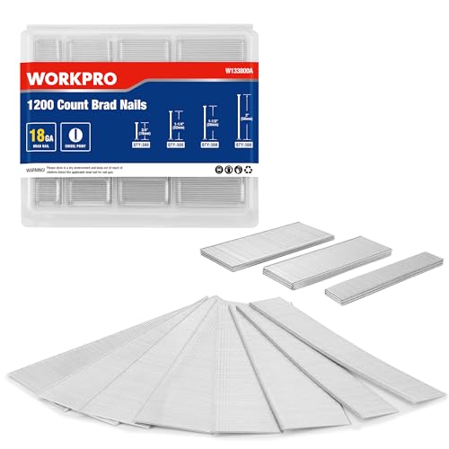 WORKPRO 1200 Count 18 Gauge Brad Nails, (2＂,1-1/2＂,1-1/4＂,3/4＂), Universal Brad Nail Gun Nails for Pneumatic & Electric Brad Nailers ProductsLogo