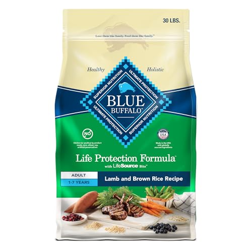 Blue Buffalo Life Protection Formula Adult Dry Dog Food, Helps Build and Maintain Strong Muscles, Made with Natural Ingredients, Lamb & Brown Rice Recipe, 30-lb. Bag ProductsLogo