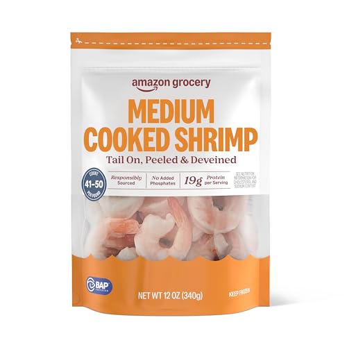 Amazon Grocery, Medium Cooked Shrimp, 12 Oz (Previously Amazon Fresh, Packaging May Vary) ProductsLogo