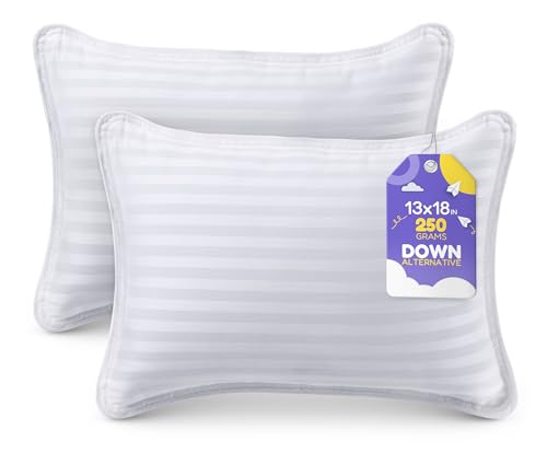 Utopia Bedding Toddler Pillow (White, 2 Pack), 13x18 Pillows for Sleeping, Soft and Breathable Cotton Blend Shell, Small Kids Pillow Perfect for Toddler Bed and Travel (Intended for Age 2 and up) ProductsLogo