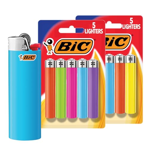 BIC Maxi Pocket Lighters, Dependable and Long-Lasting, Assorted Colors, 10-Pack (Colors May Vary) ProductsLogo