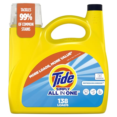 Tide Simply Liquid Laundry Detergent, Refreshing Breeze Scent, 138 Loads, 182 fl oz, All-In-One Detergent ProductsLogo