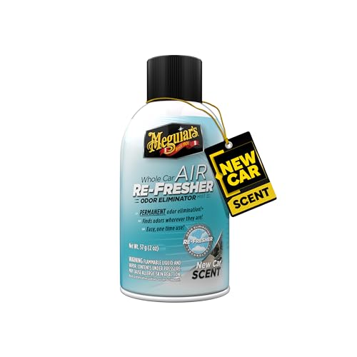 Meguiar's G16402 Whole Car Air Re-Fresher Odor Eliminator Mist, New Car Scent, 2 Fluid Ounces ProductsLogo