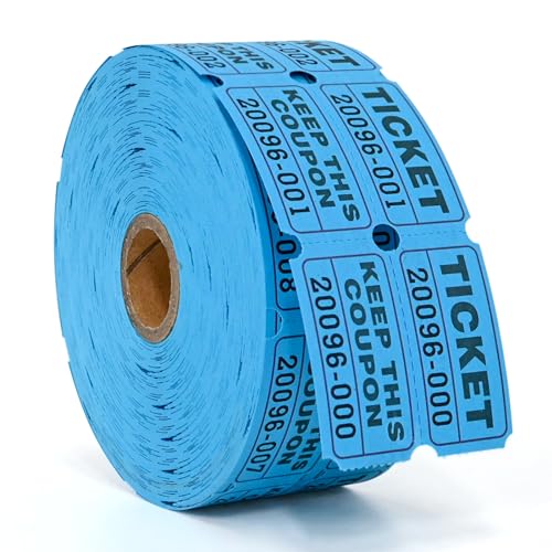 L LIKED Raffle Tickets Double Rolls 1000 Per Roll 50/50 Raffle Tickets for Events,Carnivals, Entry, Class Reward, Prizes(Blue) ProductsLogo