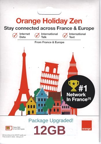 12GB 30 Day Orange Europe SIM Card, 30 Minutes Calls+200 Texts to Worldwide. Fresh Stock, Upgraded Offer! ProductsLogo