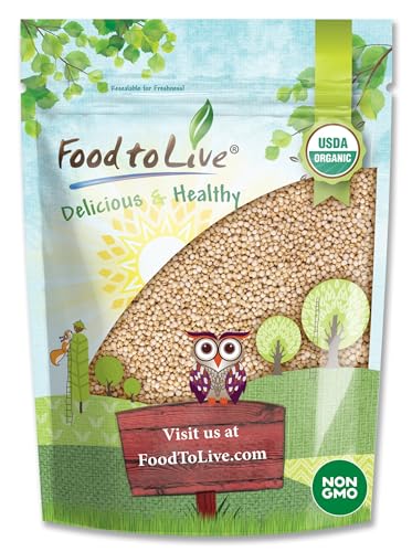 Food to Live Organic Puffed Quinoa, 4 Ounces – Crispy White Quinoa Pop. Non-GMO, Vegan, Kosher, Bulk. Perfect for Breakfast Cereal, Baking, Salads, and Snacks. Good Source of Fiber and Protein. ProductsLogo