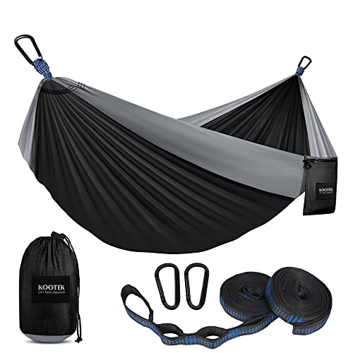 Kootek Camping Hammock 500 lbs Capacity, Portable Hammocks with Tree Straps & Attached Carry Bag, Camping Essentials Gear, Perfect for Outside Indoor Hiking Beach Backpack Travel ProductsLogo