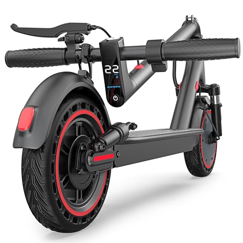 Electric Scooter, 8.5" /10" /14" Tire, 16/19/22 Mph Top Speed, 12/21/27/28/49/50 Miles Long Range, Folding Escooter for Adults and Teens with Seat Bag, Dual Braking, Dual Suspension, App ProductsLogo