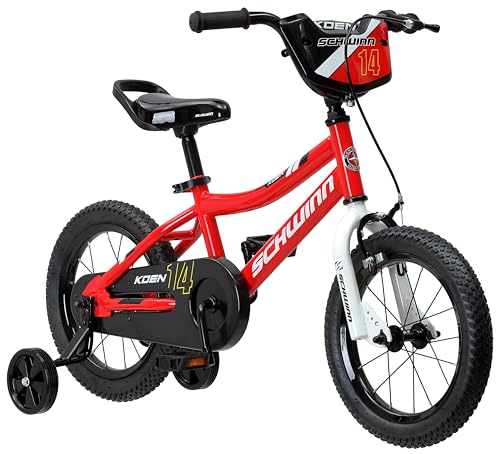 Schwinn Elm and Koen Bike or Balance Bike, 12-20 Inch Bike for Kids Ages 2-13, Black, Blue, Red, Teal, Pink or Purple, SmartStart Ergonomic Design, Adjustable Seat Grows with Child, Training Bicycle ProductsLogo