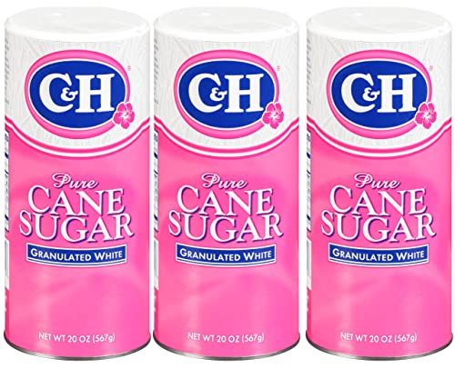C&H® Granulated Sugar, 20 oz Canister Premium Pure Cane Sugar (Pack of 3) ProductsLogo