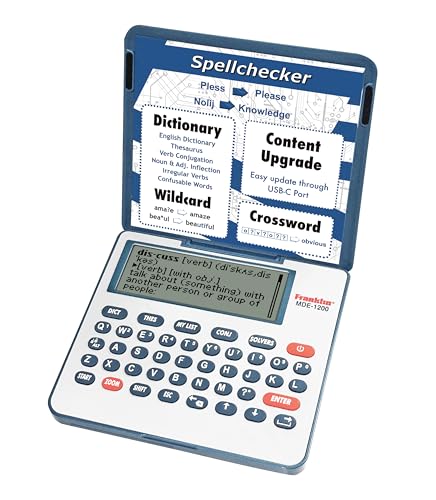 Franklin MDE-1200 Electronic Dictionary and Thesaurus – English Dictionary, Synonyms, Spell Checker, Word Games, Grammar Tools, Digital Dictionary, Portable Device with LCD Screen ProductsLogo