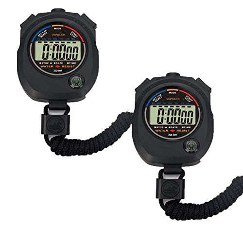 Pgzsy 2 Pack Multi-Function Electronic Digital Sport Stopwatch Timer, Large Display with Date Time and Alarm Function,Suitable for Sports Coaches Fitness Coaches and Referees,Pgzsy ProductsLogo