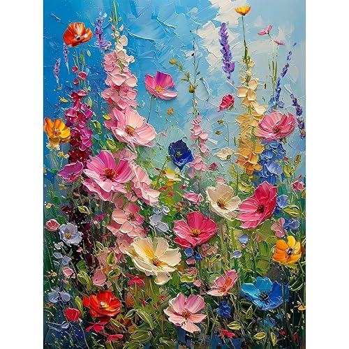 Hutarosl Wild Flowers Paint by Numbers Kits for Adults - Flowers Paint by Number Adult,Flower Canvas Paint by Numbers for Adults,DIY Oil Painting Kits for Gifts Home Decor 16x20in ProductsLogo