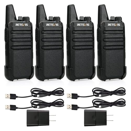 Retevis RT22 Two Way Radio Long Range Rechargeable,Portable 2 Way Radio, USB-C Charging, Handsfree Walkie Talkies for Adults Cruise Hiking Camping(4 Pack) ProductsLogo