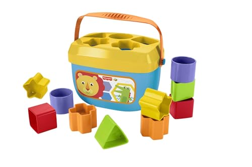Fisher-Price Stacking Toy Baby's First Blocks Set of 10 Shapes for Sorting Play for Infants Ages 6+ Months ProductsLogo