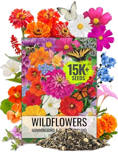 Seed Needs Flower Seeds Hummingbird and Butterfly Seed Mix 1 Ounce No Filler | 23 Varieties Garden Seeds Annual & Perennial Species | Pollinator Attracting Flowering Seed | Bulk Resealable Package ProductsLogo