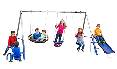 XDP Recreation Free N' Swing Swing Set, Gray, 91"D x 168"W x 74"H ProductsLogo