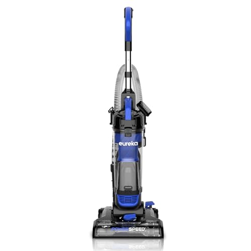 Eureka Lightweight Powerful Upright Vacuum Cleaner for Carpet and Hard Floor, PowerSpeed, New Model,Blue,black/New Model ProductsLogo