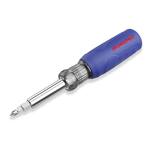 WORKPRO 11-in-1 Screwdriver/Nut Driver Set Tool Comfort Grip, All in One Multi-bit, Portable Screw-driver, 8 Bits (Philips/Slotted/Torx/Square), 3 Nut Driver Sizes ProductsLogo