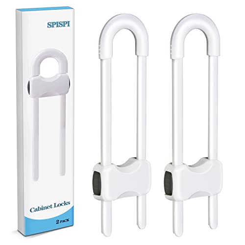 Baby Proofing Cabinets,Cabinet Locks for Babies,U-Shaped Child Locks for Cabinets, Child Proof Cabinet Latches,Child Safety Cabinet Locks with Adjustable by SPISPI (Pack of 2) ProductsLogo