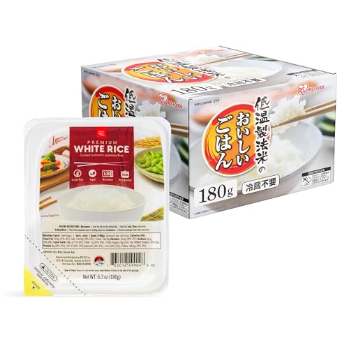 IRIS Instant White Rice (10 Pack), Ultra Premium Japanese Short Grain Sushi Sticky Rice, Microwave for 80 seconds (1.2 Minutes), Gluten Free Vegan, Grown Polished and Packed in Japan ProductsLogo