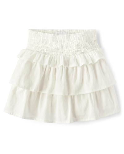 The Children's Place,Girls,Tiered Ruffle Skirt,Simply White,Large ProductsLogo