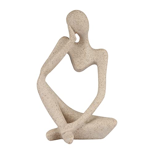 Ozzptuu Sandstone Resin Thinker Style Abstract Sculpture Statue Collectible Figurines Home Office Bookshelf Desktop Decor(Small Sandstone,Left) ProductsLogo